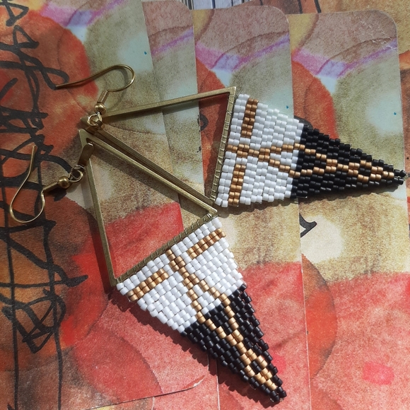 Handmade Beaded Earrings - Picture 2 of 5